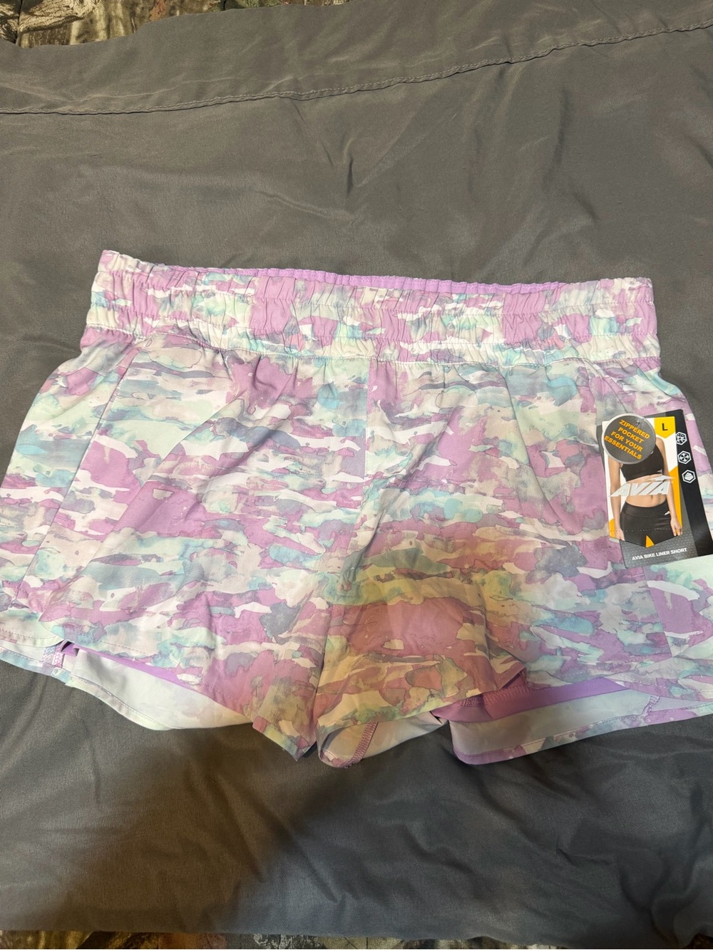 Women’s Pastel Purple Marble Print Running Shorts Avia NWT